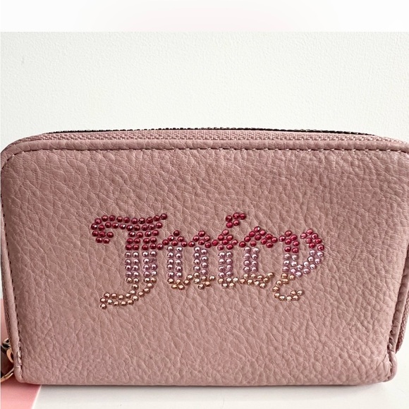 NWT Juicy Couture Dusty Blush Pink Breaking The Rules Double Medium Zip Wallet - Picture 7 of 8